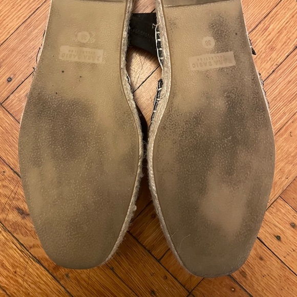 Zara espadrilles flat sandals in black, covered toes, sling back 38 - Picture 4 of 4